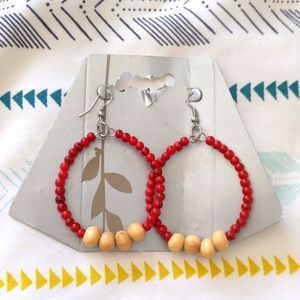 Red beaded earrings
